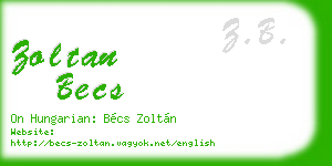 zoltan becs business card