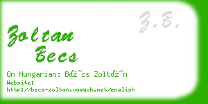zoltan becs business card
